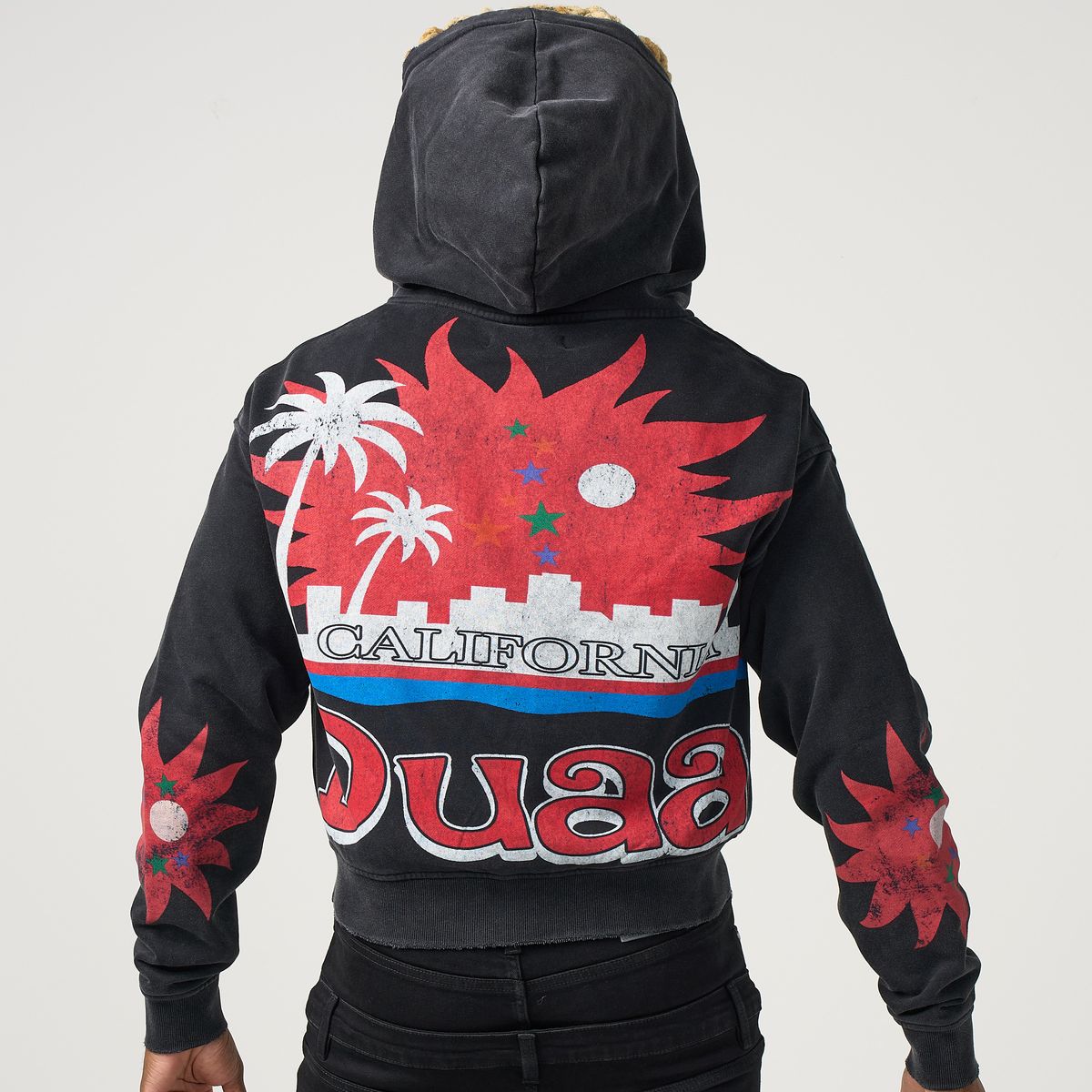 Duaa Dreams Zip Up Hoodie Black Black / Red