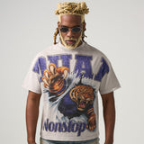 Duaa Rhinestone Tiger Tee Cream