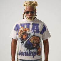 Duaa Rhinestone Tiger Tee Cream