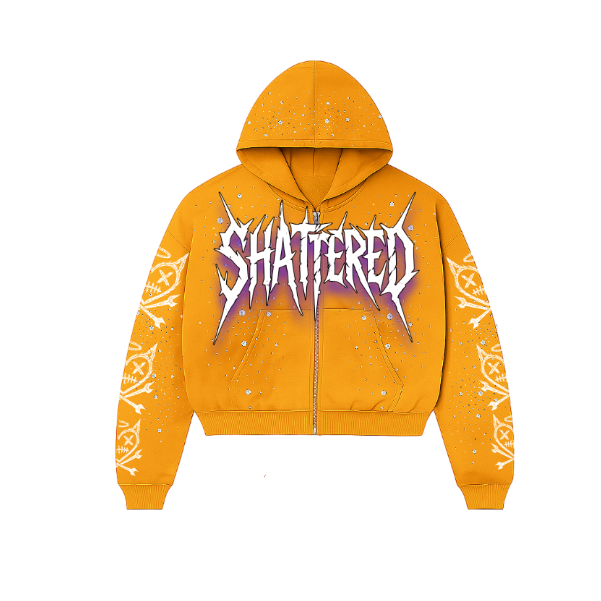 Shattered Hearts Shattered Logo Hoodie Yellow