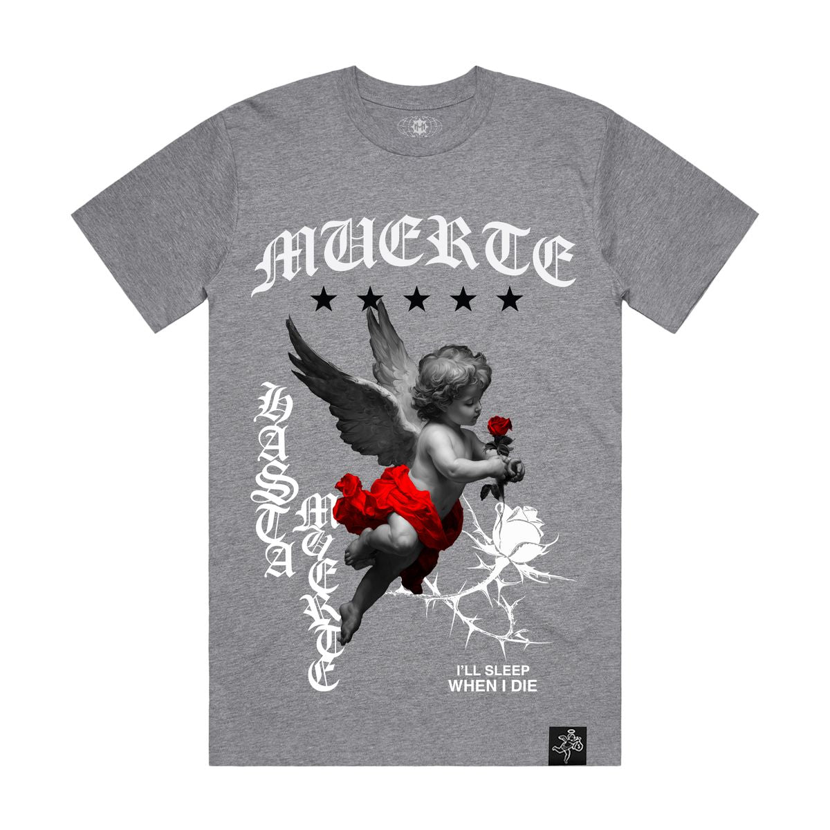 Hasta Muerte HM Flight Star Tee Athletic Heather