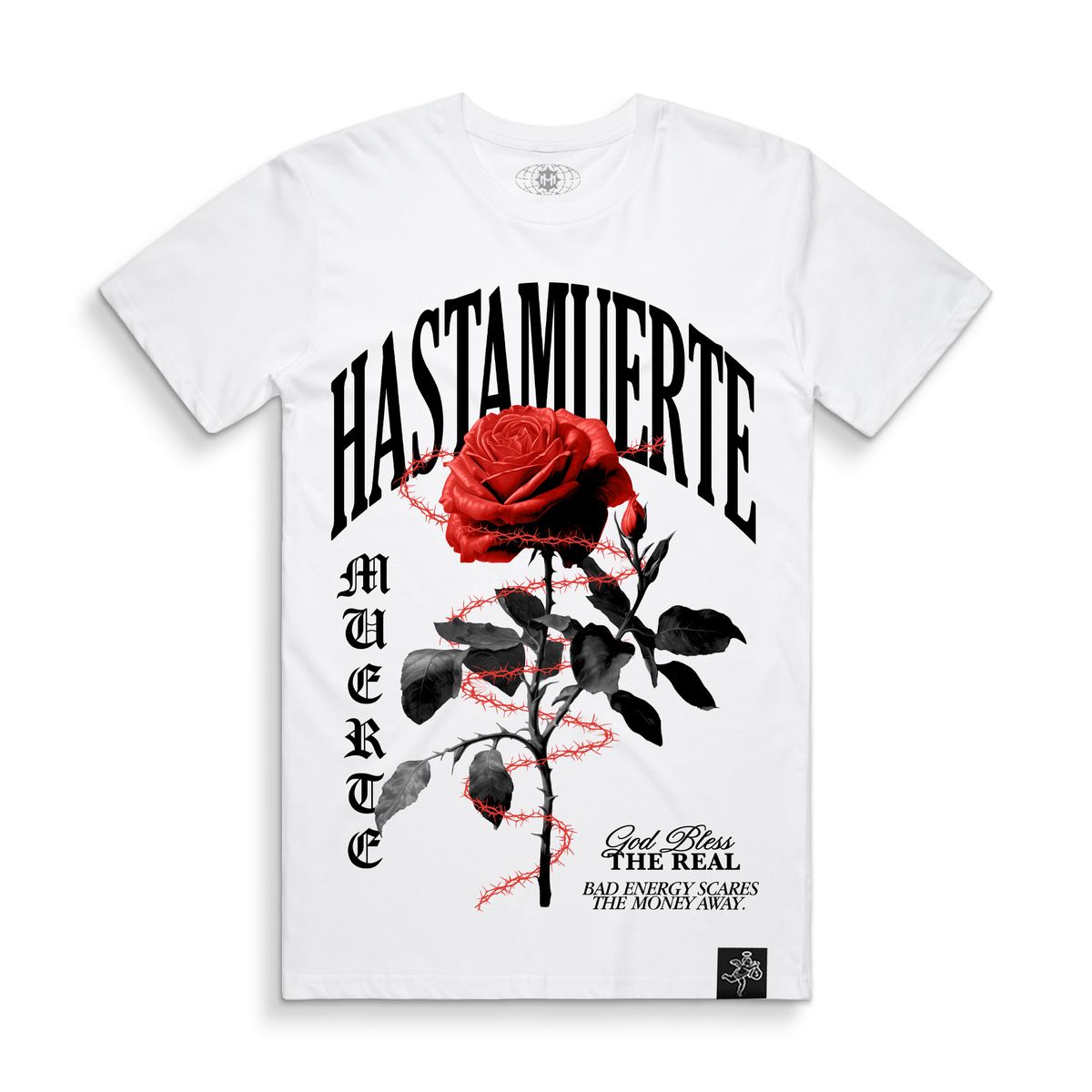 Hasta Muerte HM Barb Flo Rose Tee White