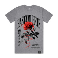 Hasta Muerte HM Barb Flo Rose Tee Athletic Heather