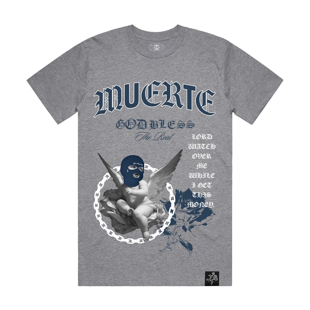 Hasta Muerte OE Chain & Rose Tee Athletic Heather