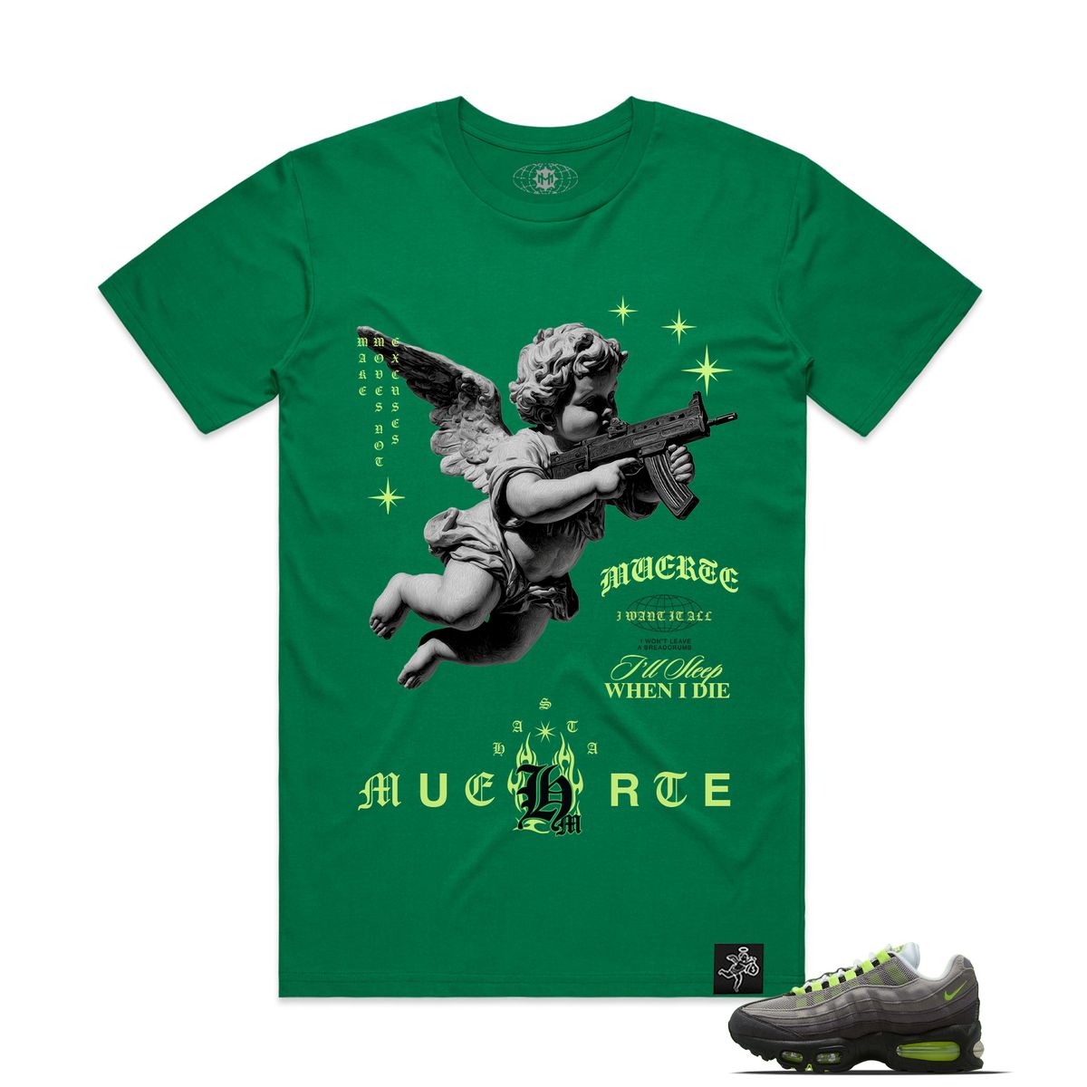 Hasta Muerte OE Air Defense Tee Kelly Green