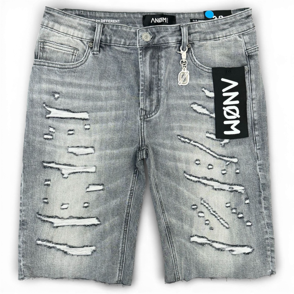 Anom 'Prime' Denim Shorts Light Gray Wash