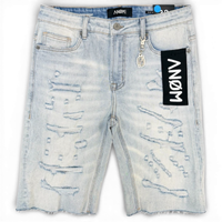 Anom 'Prime' Denim Shorts Ice Blue Wash