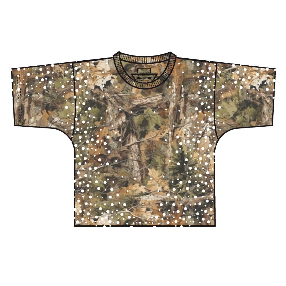 Majestik Men's F Terry Pearl & Rhinestone Studded Tee Hunter Camo