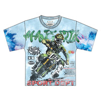 Majestik Men's Tapestry Rhinestone Tee Light Blue