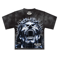 Majestik Men's Tapestry Rhinestone Stone Tee Black