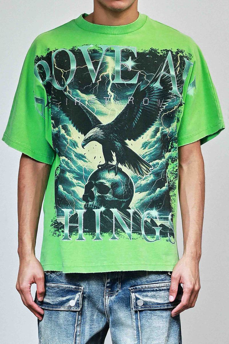First Row Above All Things Ready To Asgent Tee Neon Green