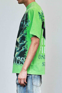 First Row Above All Things Ready To Asgent Tee Neon Green