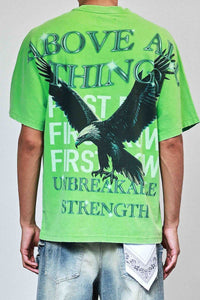 First Row Above All Things Ready To Asgent Tee Neon Green