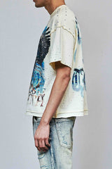 First Row Skyborne Rhinestone Crop Tee Cream