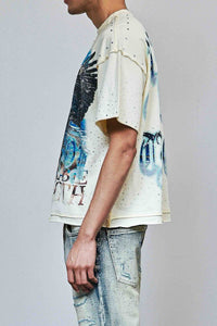 First Row Skyborne Rhinestone Crop Tee Cream