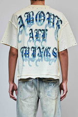 First Row Skyborne Rhinestone Crop Tee Cream