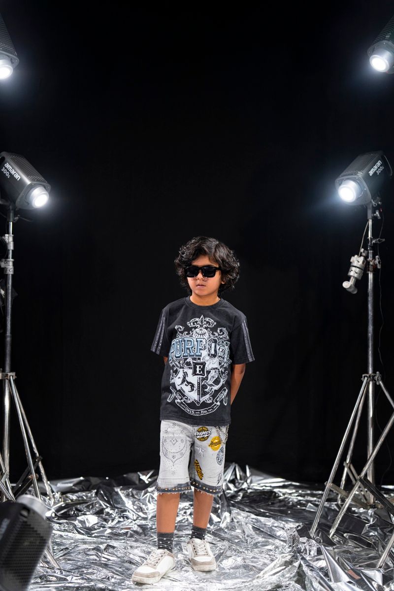 Elite denim Purpose kids Tee black