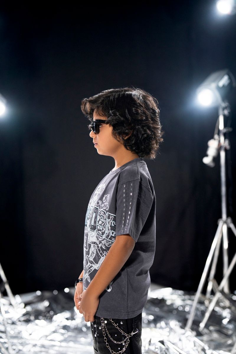 Elite denim Purpose kids Tee Grey