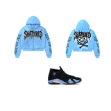 Shattered Hearts Shattered Logo Hoodie Blue