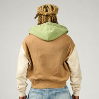 Duaa Traveler Zip Up Hoodie Brown / Cream