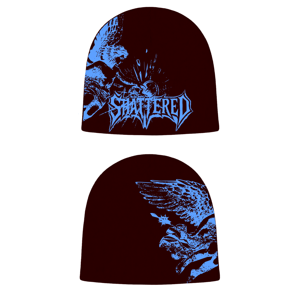 Shattered Hearts Catching Feelings Beanie Black blue