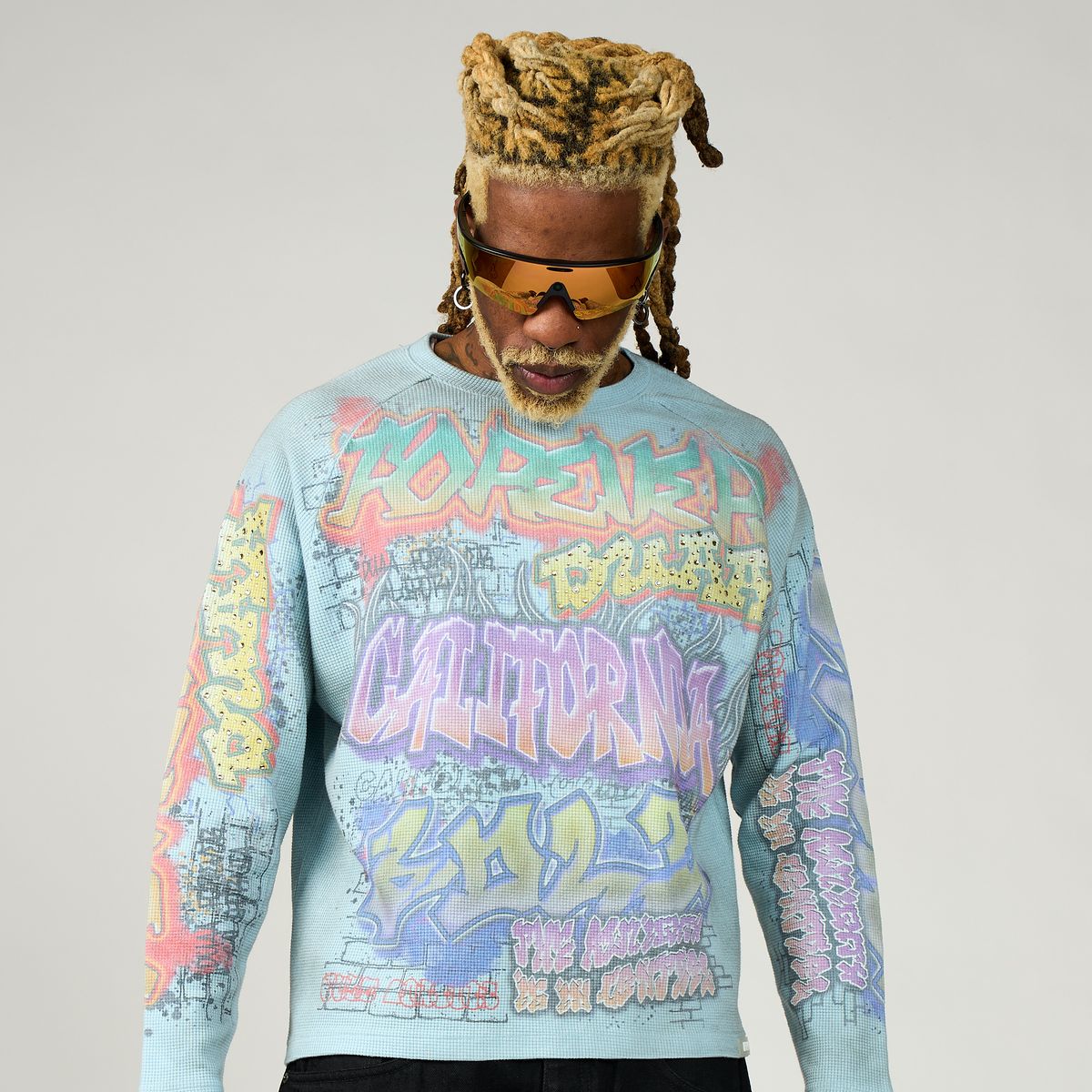 Duaa Art Thermal Long Sleeve Shirt Blue
