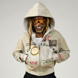 Duaa Creative Control Zip Up Hoodie Cream
