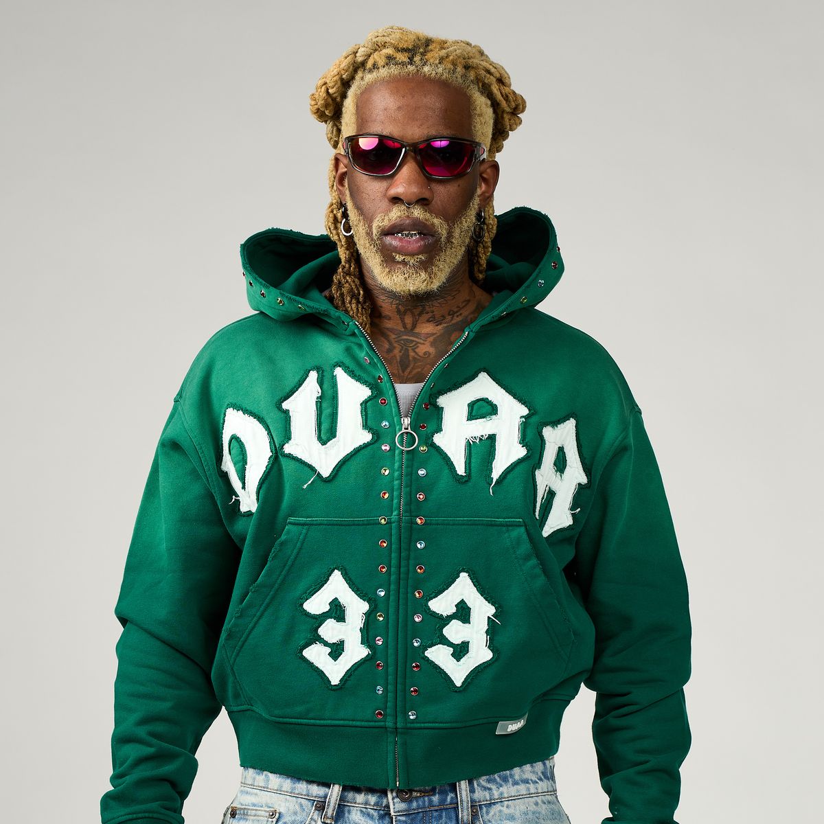 Duaa Master 33 Zip Up Hoodie Green