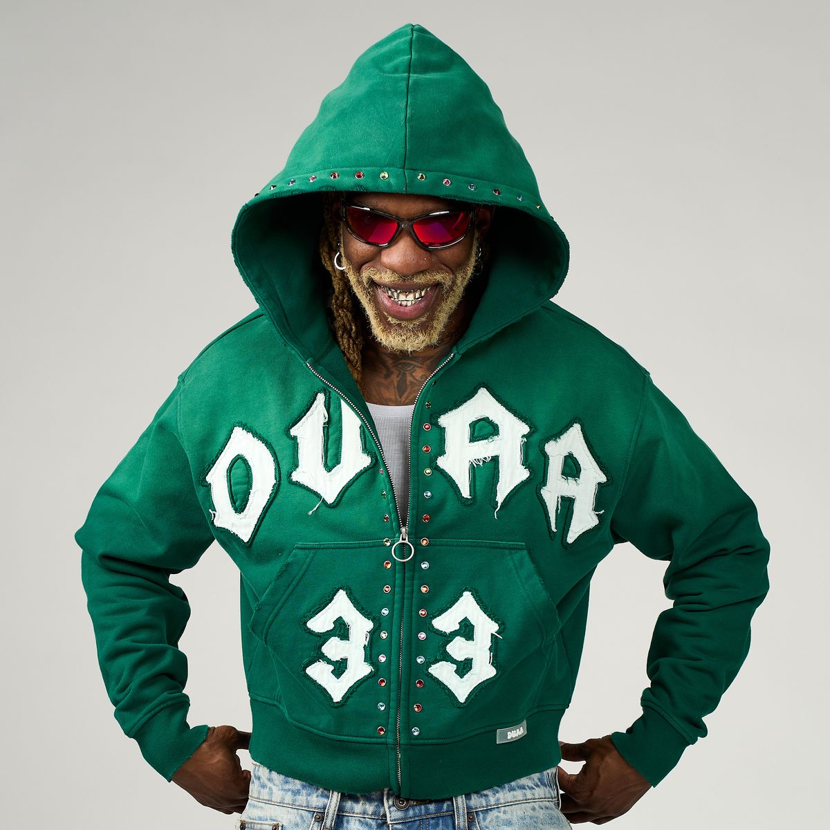 Duaa Master 33 Zip Up Hoodie Green