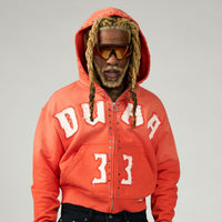 Duaa Master 33 Zip Up Hoodie Orange