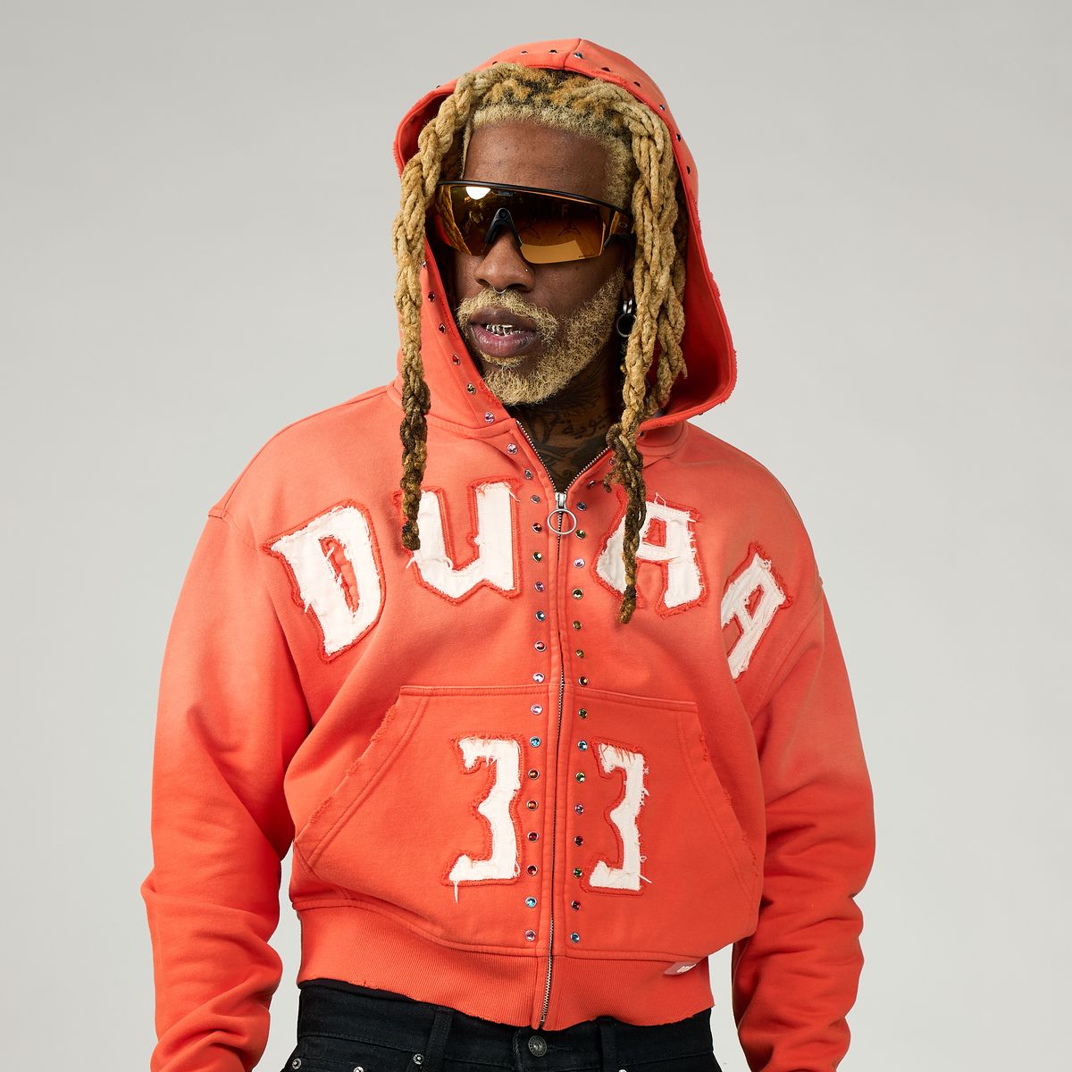 Duaa Master 33 Zip Up Hoodie Orange