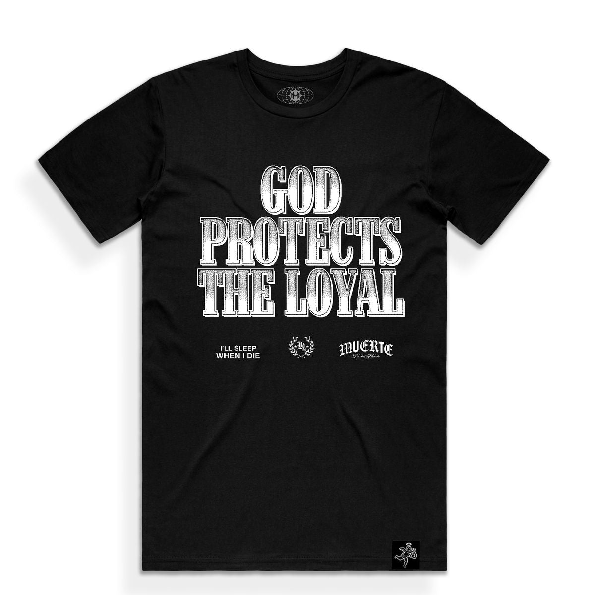Hasta Muerte God Protect Tl Grit Tee Black