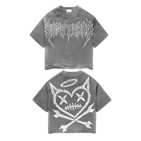 Shattered Hearts Logo Halo Skull Tee Gray