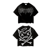 Shattered Hearts Logo Halo Skull Tee Black