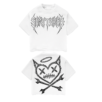 Shattered Hearts Logo Halo Skull Tee White