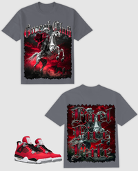 G West Rider Of Flames Rhinestone Tee Grey/Red