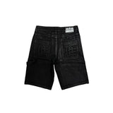 Mixed Emotion Worker Wax Denim Shorts Black