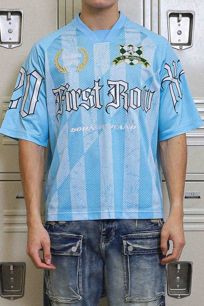 First Row Elite Field Short Sleeve Sports Jersey Sky Blue