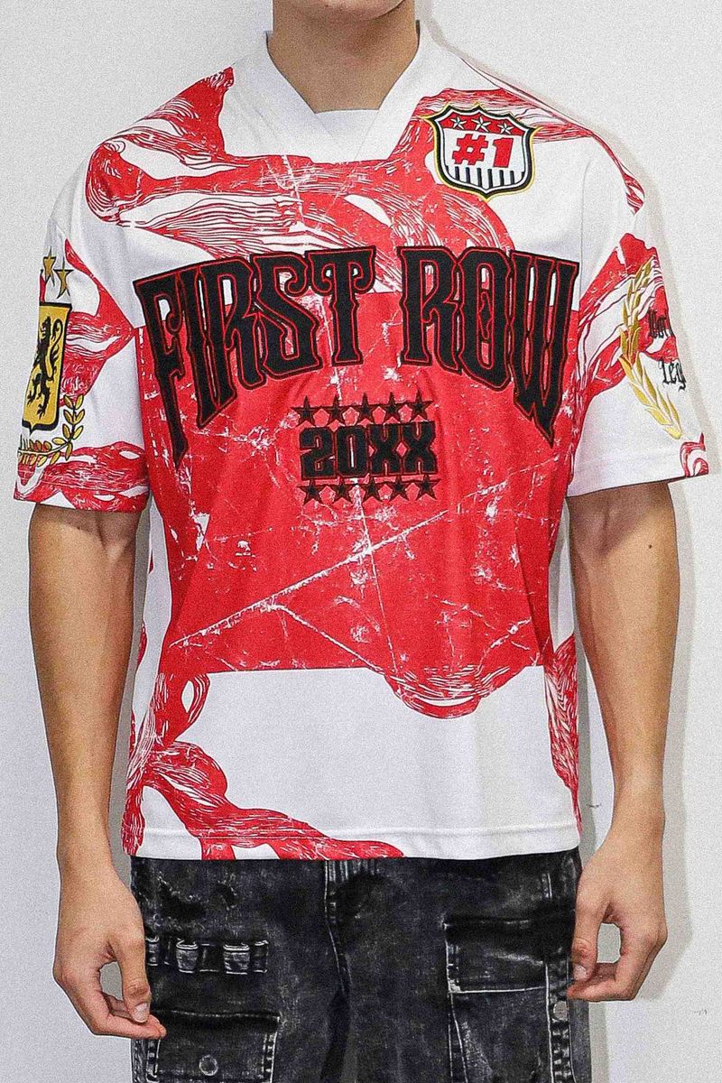 First Row Chaos State Short Sleeve Sports Jersey Red