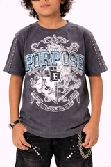 Elite denim Purpose kids Tee Grey