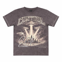 Elite Denim Kids Control Premium Embellished Tee Charcoal