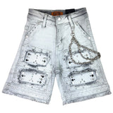 Elite Denim Kids Flint Embellished Denim Shorts Grey