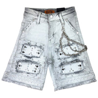 Elite Denim Kids Flint Embellished Denim Shorts Grey