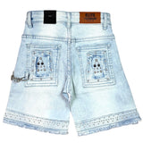 Elite Denim Kids Flint Embellished Denim Shorts Ice Blue