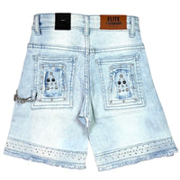 Elite Denim Kids Flint Embellished Denim Shorts Ice Blue