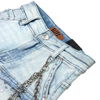 Elite Denim Kids Flint Embellished Denim Shorts Ice Blue