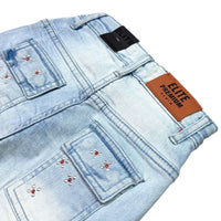 Elite Denim Kids Winners Embellished Denim Shorts Ice Wash