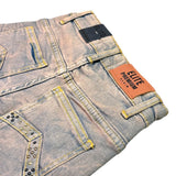 Elite Denim Kids Pyramids Embellished Denim Shorts Vintage Wash