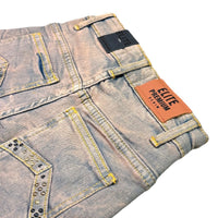 Elite Denim Kids Pyramids Embellished Denim Shorts Vintage Wash