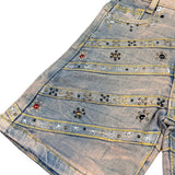 Elite Denim Kids Pyramids Embellished Denim Shorts Vintage Wash